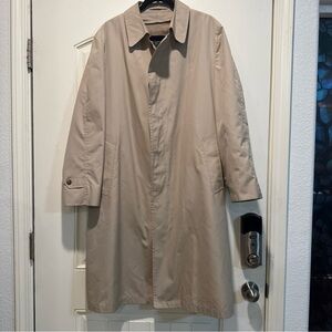 VTG Christian Dior Monsieur Trench Coat Removable Wool Lined Tan Mens Size 42R